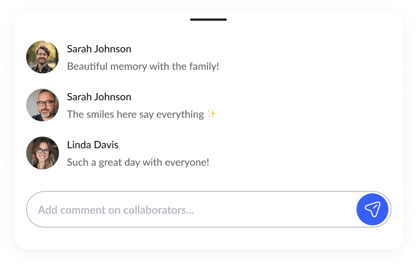 Comments and reactions on a shared memory
